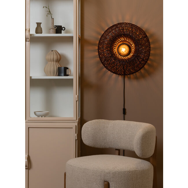 Good&Mojo Wandlamp Arizona bamboe ø50x23cm burgundy S