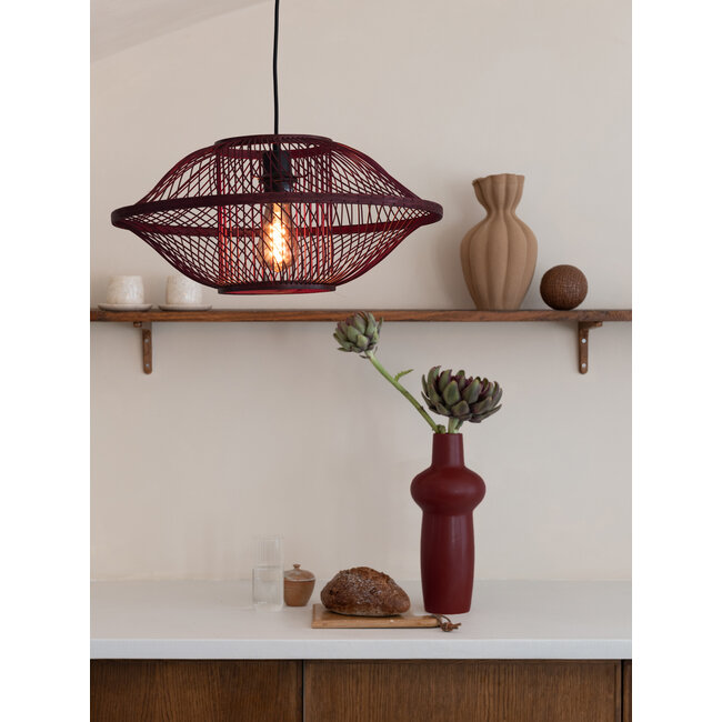 Good&Mojo Hanglamp Maui bamboe  burgundy S