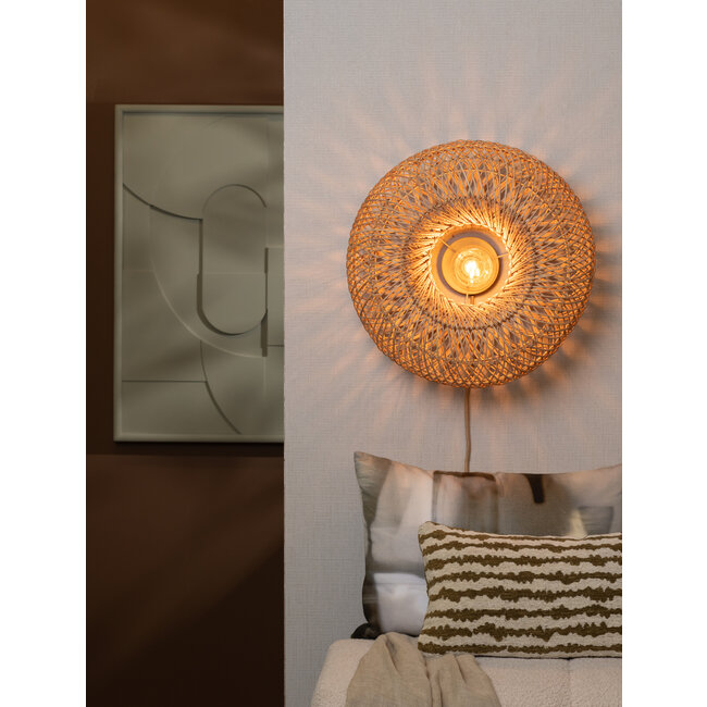 Good&Mojo Wandlamp Arizona bamboe ø50x23cm naturel S