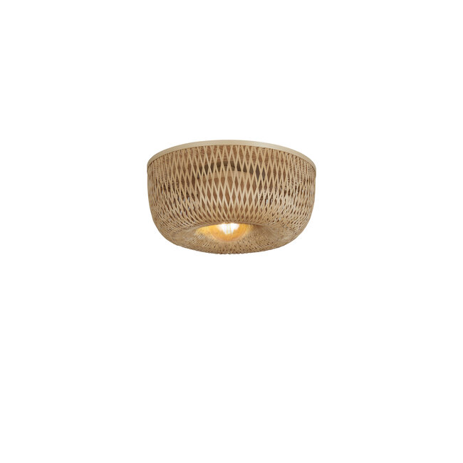 Good&Mojo Plafondlamp Barbados bamboe/halfrond kap ø35xh.15cm naturel