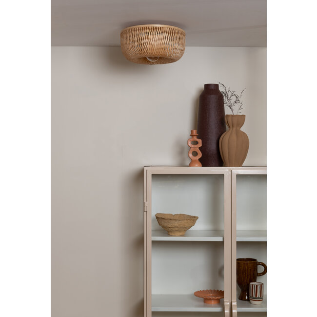 Good&Mojo Plafondlamp Barbados bamboe/halfrond kap ø35xh.15cm naturel