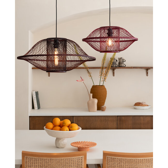 Good&Mojo Hanglamp Maui bamboe ø70xh.30cm burgundy L