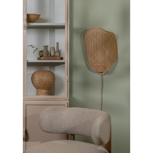 Good&Mojo Tafellamp Barbados bamboe/bol ø25xh.27cm naturel