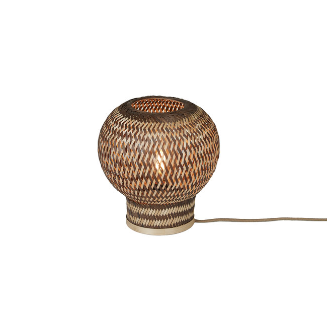 Good&Mojo Tafellamp Barbados bamboe/bol ø25xh.27cm naturel/bruin