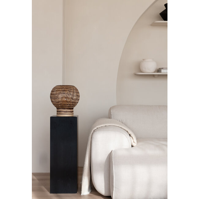 Good&Mojo Tafellamp Barbados bamboe/bol ø25xh.27cm naturel/bruin