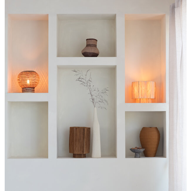 Good&Mojo Tafellamp Barbados bamboe/bol ø25xh.27cm naturel/bruin