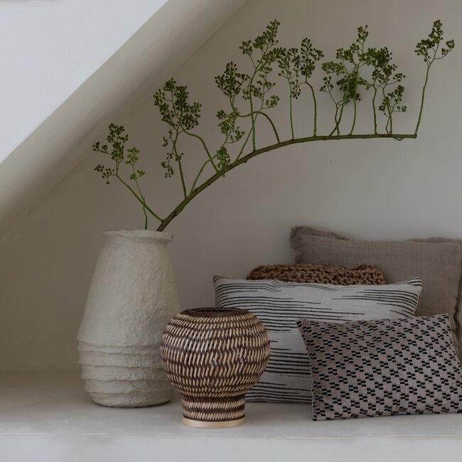 Good&Mojo Tafellamp Barbados bamboe/bol ø25xh.27cm naturel/bruin