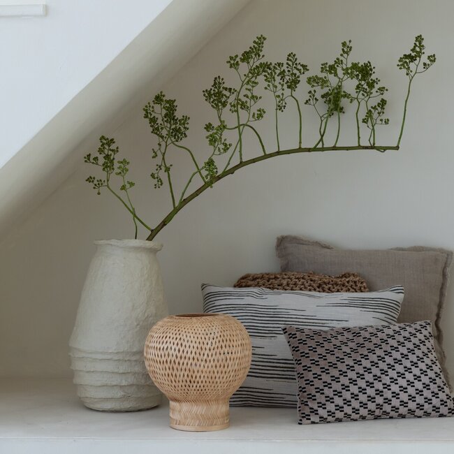 Good&Mojo Tafellamp Barbados bamboe/bol ø25xh.27cm naturel