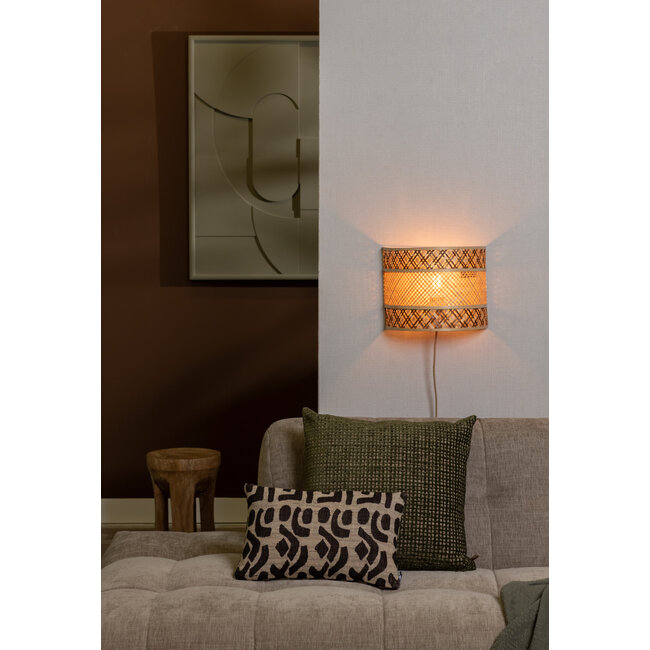 Good&Mojo Wandlamp Langkawi bamboe/kap 32x1x6x25cm nat/br.