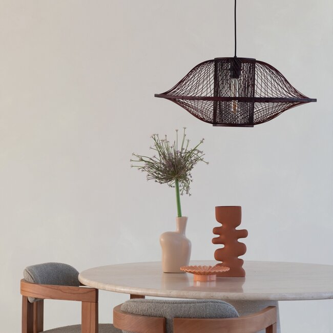 Good&Mojo Hanglamp Maui bamboe ø70xh.30cm burgundy L