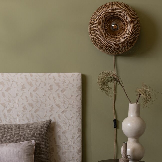 Good&Mojo Wandlamp Barbados bamboe ø35xh.15cm naturel/bruin