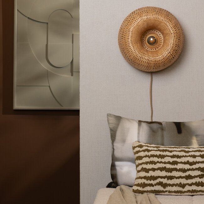 Good&Mojo Wandlamp Barbados bamboe ø35xh.15cm naturel