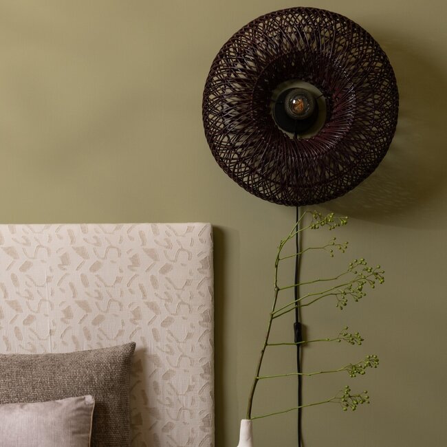 Good&Mojo Wandlamp Arizona bamboe ø50x23cm burgundy S