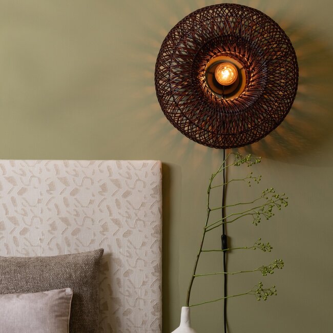 Good&Mojo Wandlamp Arizona bamboe ø50x23cm burgundy S