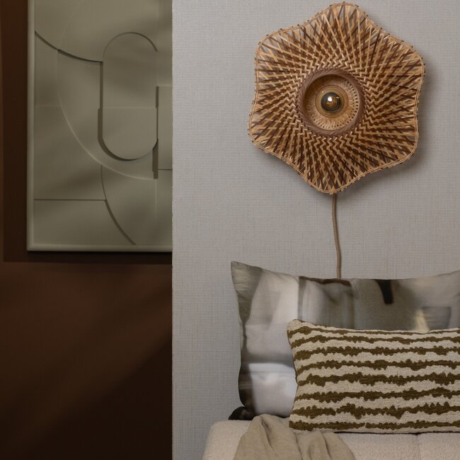 Good&Mojo Wandlamp Madura bamboe ø44x12cm naturel bruin S