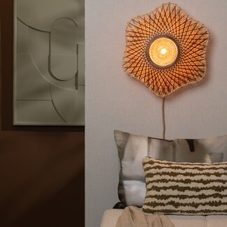 Good&Mojo Wandlamp Madura bamboe ø44x12cm naturel bruin S