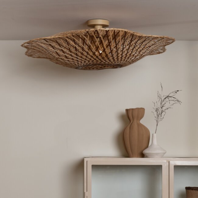 Good&Mojo Plafondlamp Madura bamboe ø87x20cm naturel bruin L