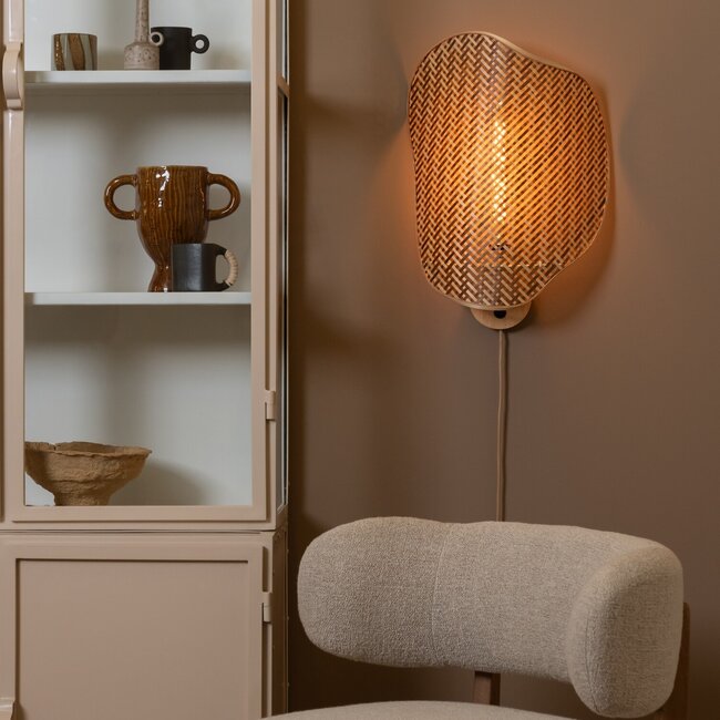 Good&Mojo Wandlamp Kinabalu bambo 40x10xh.50cm naturel bruin