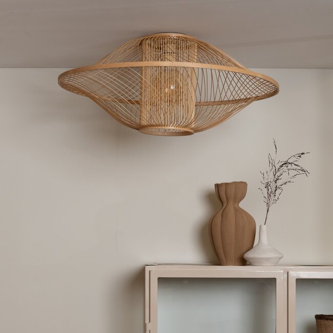 Good&Mojo Plafondlamp Maui bamboe ø70xh.30cm naturel L