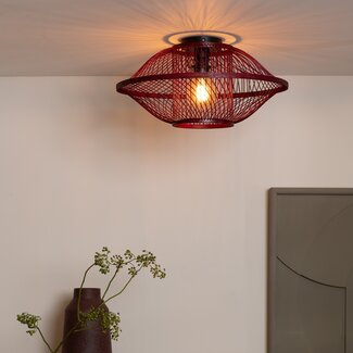 Good&Mojo Plafondlamp Maui bamboe burgundy S