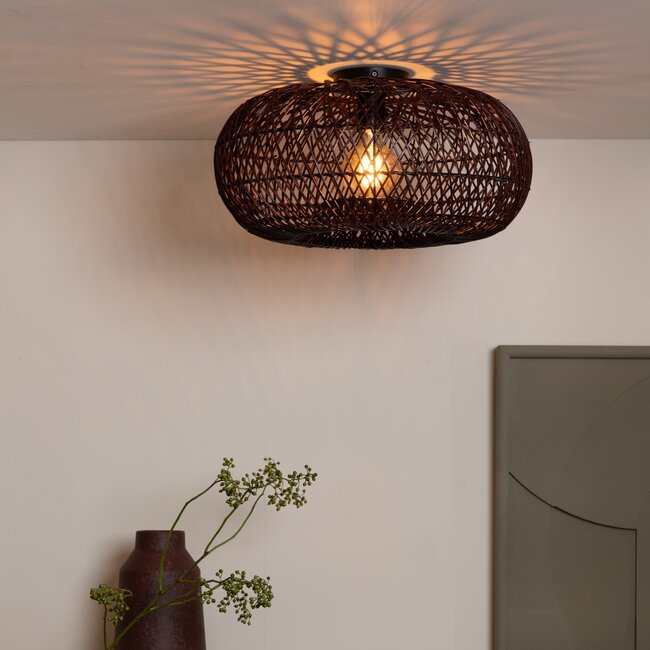 Good&Mojo Plafondlamp Arizona bamboe ø50 burgundy S