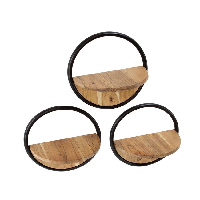 WoonStijl Wandschap round set van 3