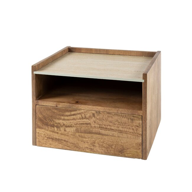 WoonStijl Nachtkastje hangend open vak Nuovo travertin