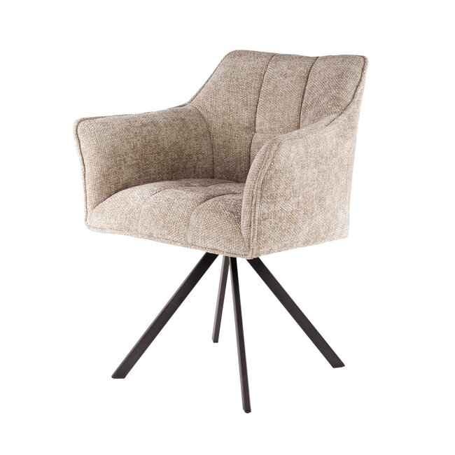 WoonStijl Armstoel raster draaibaar Rich Zandkleur