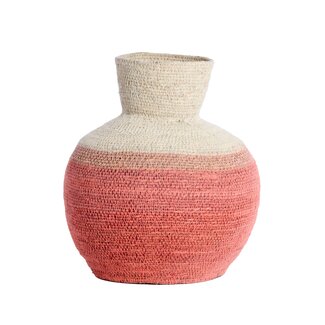 Light en Living Mand Ø23,5X27 CM Bisira Seagrass Natural+Roze Light en Living Mand Ø23,5X27 CM Bisira Seagrass Natural+Roze