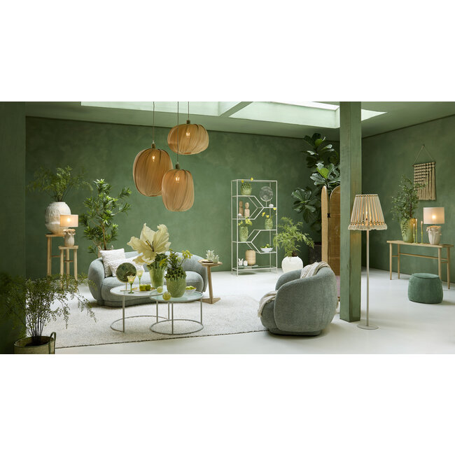 Light en Living Ornament op voet 25x10x35 cm GOUYA  groen agaat+crème