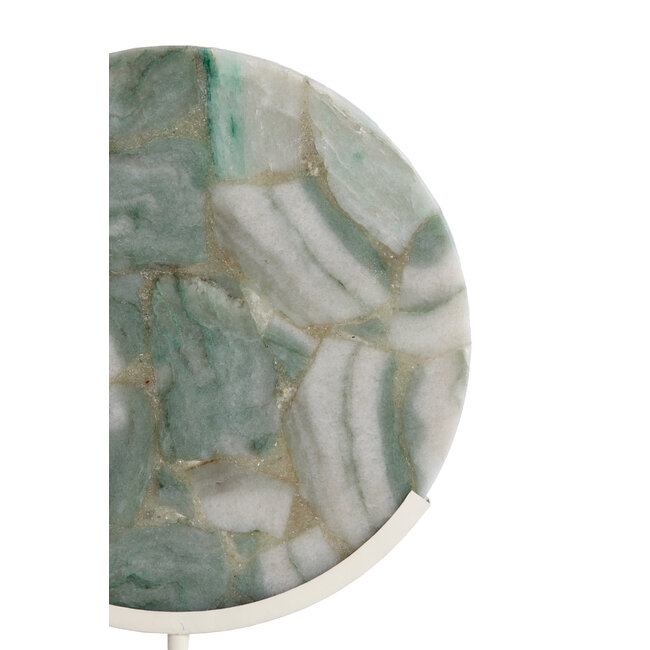 Light en Living Ornament op voet 25x10x35 cm GOUYA  groen agaat+crème