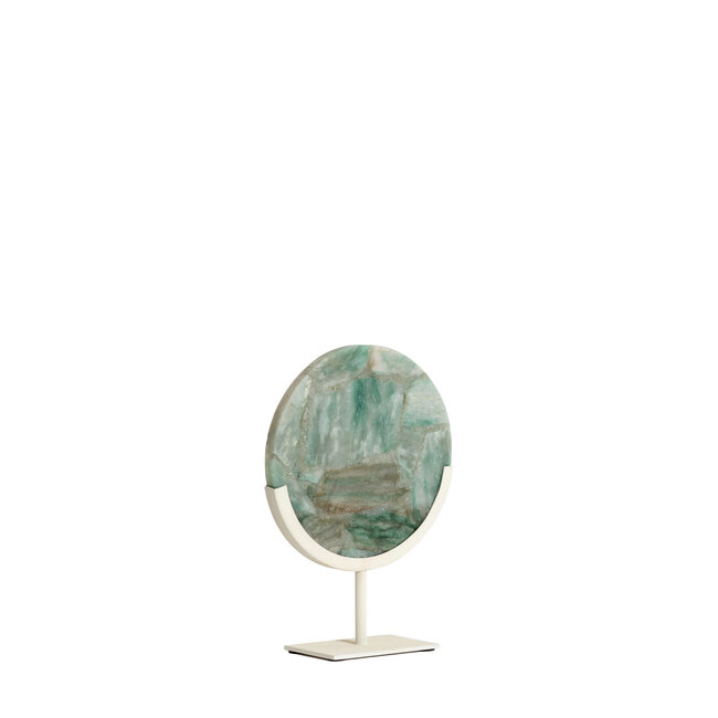Light en Living Ornament op voet 25x10x35 cm GOUYA  groen agaat+crème