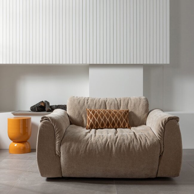 Woood Baggy loveseat 3d chenille zand