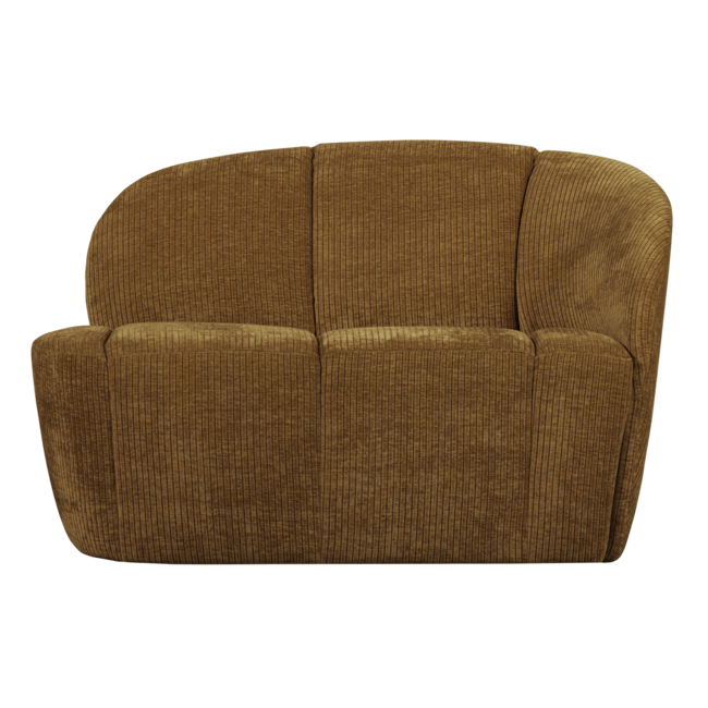 Woood Mojo 2-zits bankje rechts geweven ribstof honinggeel