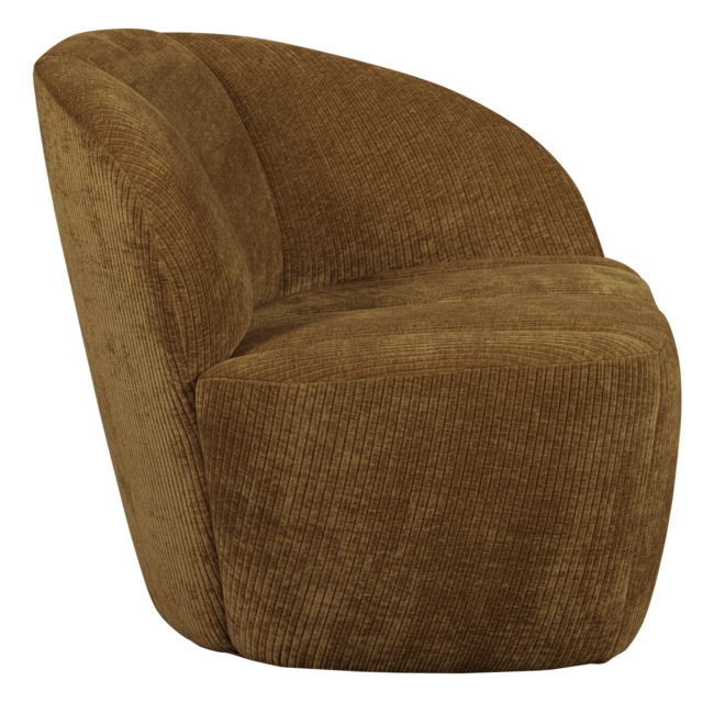 Woood Mojo 2-zits bankje rechts geweven ribstof honinggeel