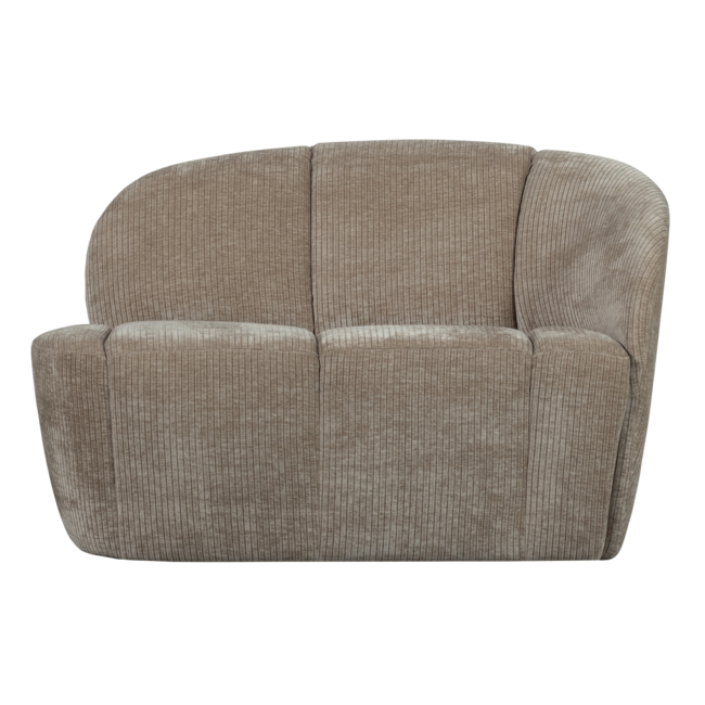 Woood Mojo 2-zits bankje rechts geweven ribstof donkerzand