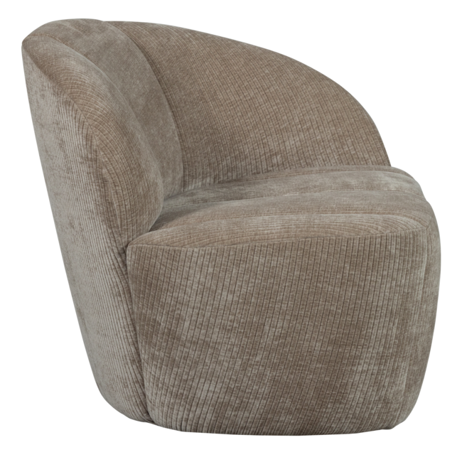 Woood Mojo 2-zits bankje rechts geweven ribstof donkerzand