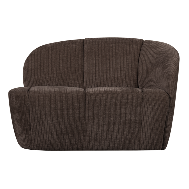 Woood Mojo 2-zits bankje rechts geweven ribstof bruin