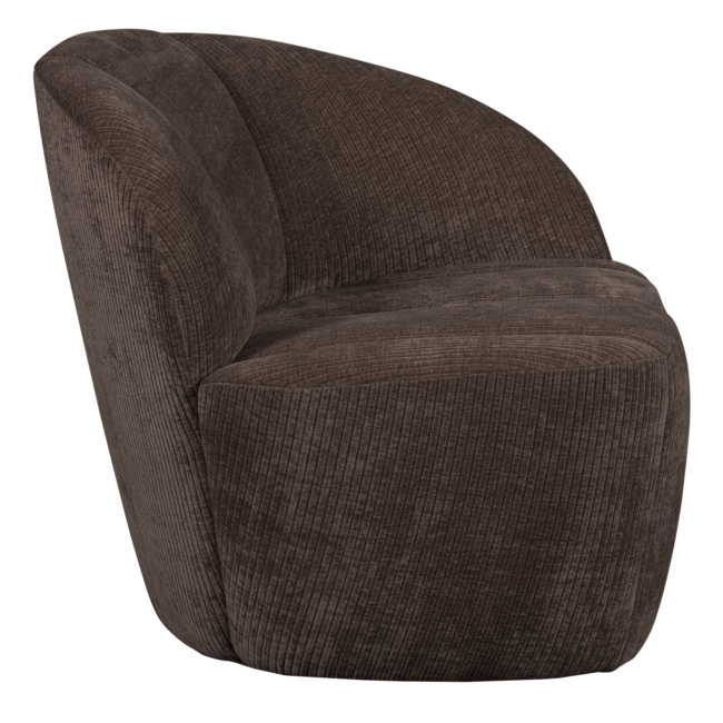 Woood Mojo 2-zits bankje rechts geweven ribstof bruin