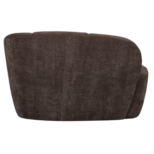 Woood Mojo 2-zits bankje rechts geweven ribstof bruin