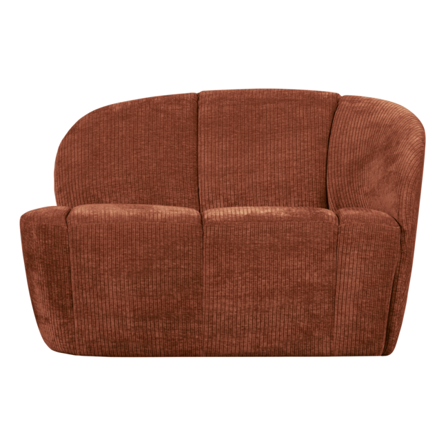 Woood Mojo 2-zits bankje rechts geweven ribstof roestbruin