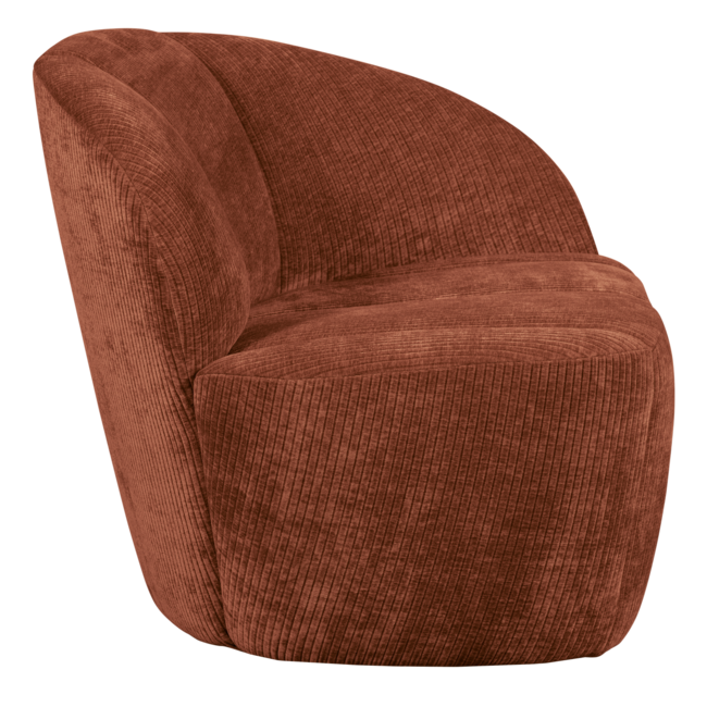 Woood Mojo 2-zits bankje rechts geweven ribstof roestbruin