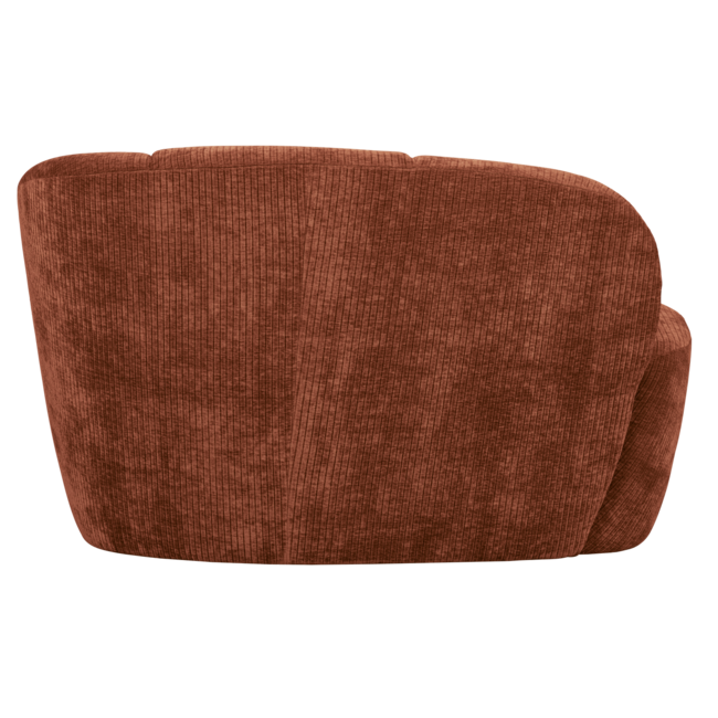 Woood Mojo 2-zits bankje rechts geweven ribstof roestbruin