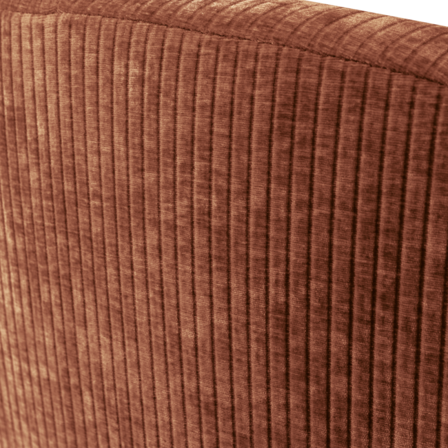 Woood Mojo 2-zits bankje rechts geweven ribstof roestbruin