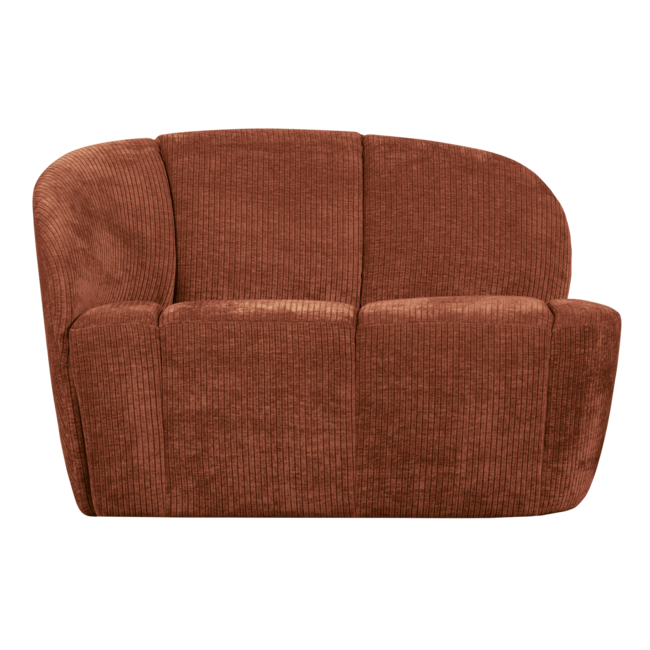 Woood Mojo 2-zits bankje links geweven ribstof roestbruin