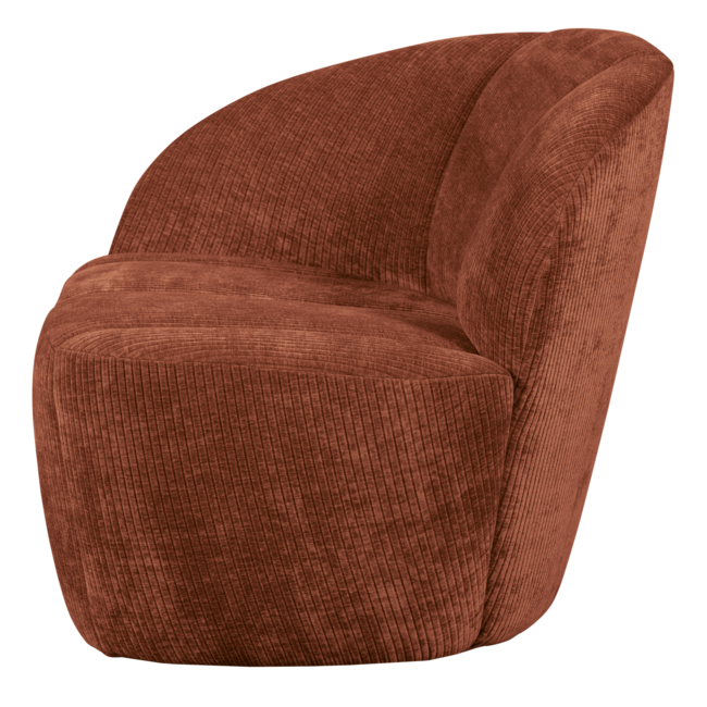 Woood Mojo 2-zits bankje links geweven ribstof roestbruin