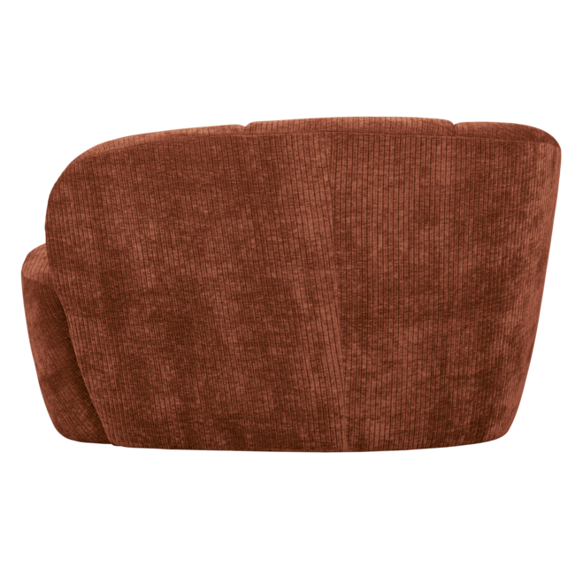 Woood Mojo 2-zits bankje links geweven ribstof roestbruin