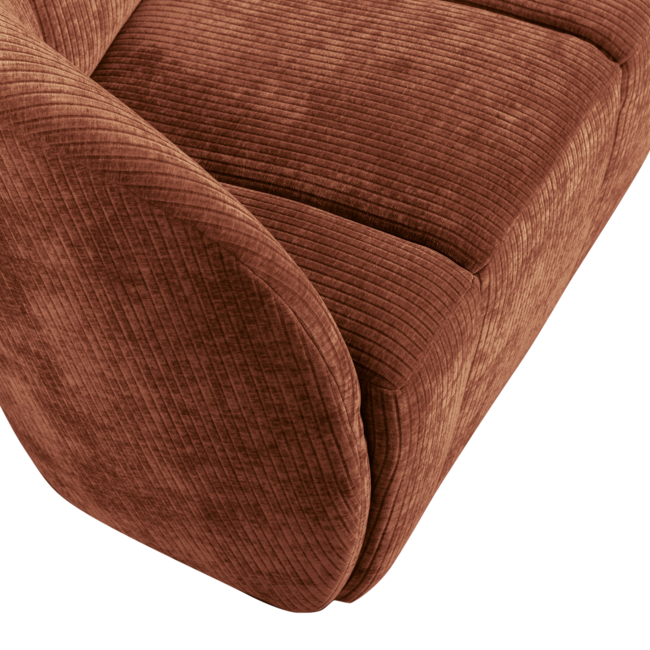 Woood Mojo 2-zits bankje links geweven ribstof roestbruin