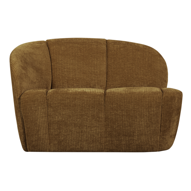 Woood Mojo 2-zits bankje links geweven ribstof honinggeel