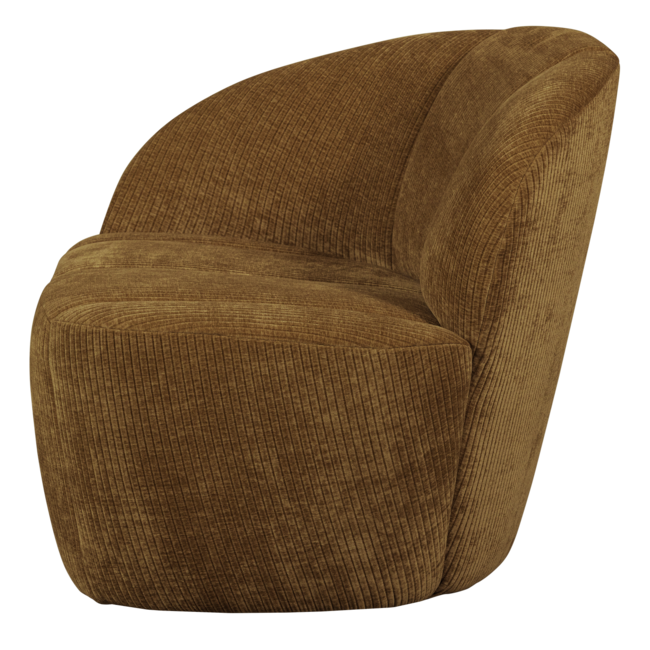 Woood Mojo 2-zits bankje links geweven ribstof honinggeel